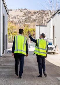 Civium agents walking through construction site