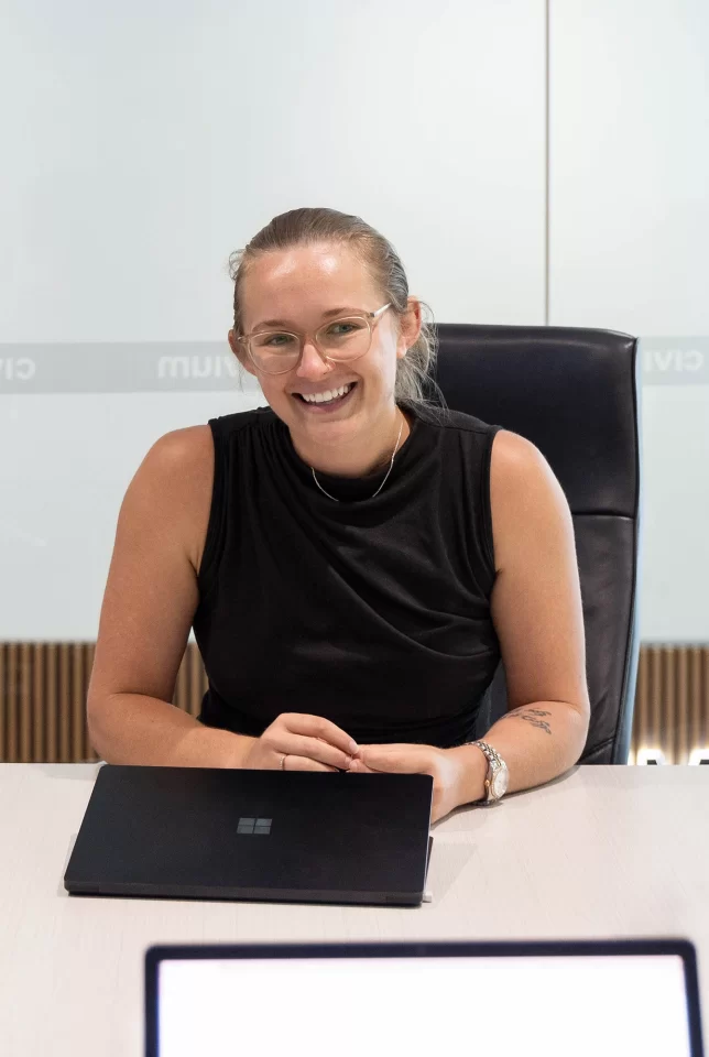 Civium team member in meeting