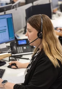 Receptionist on phone